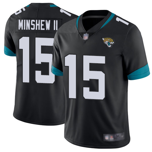 Personalized Jaguars #15 Gardner Minshew II Black Team Color Youth Stitched Football Untouchable Limited Jersey