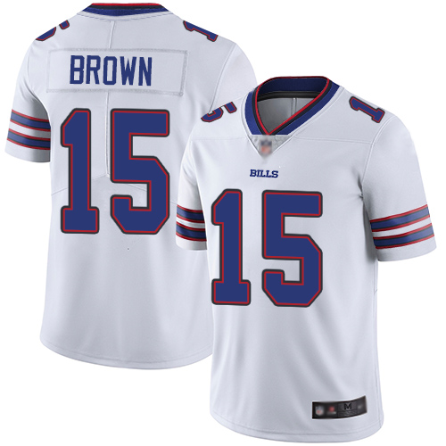 Personalized Bills #15 John Brown White Youth Stitched Football Untouchable Limited Jersey