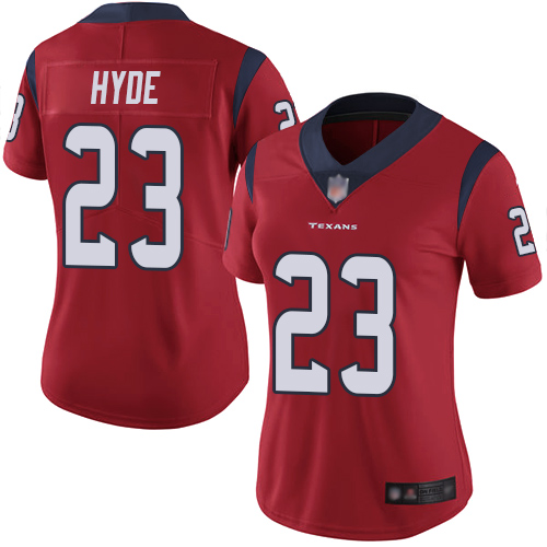 Personalized Texans #23 Carlos Hyde Red Alternate Women’s Stitched Football Untouchable Limited Jersey