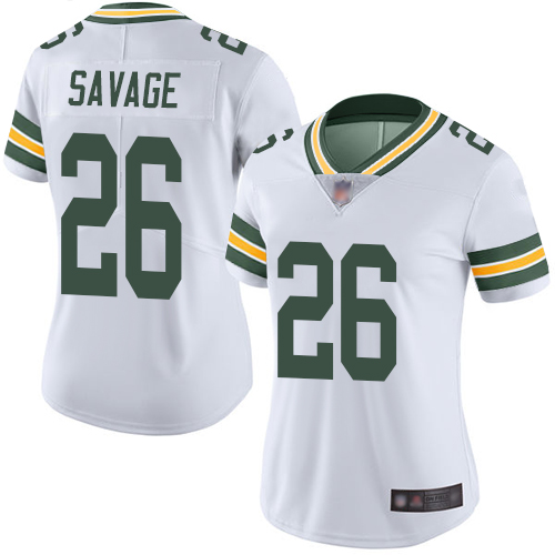 Personalized Packers #26 Darnell Savage White Women’s Stitched Football Untouchable Limited Jersey