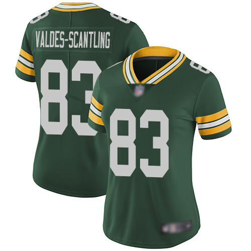 Personalized Packers #83 Marquez Valdes-Scantling Green Team Color Women’s Stitched Football Untouchable Limited Jersey