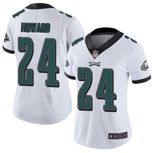 Personalized Eagles #24 Jordan Howard White Women’s Stitched Football Untouchable Limited Jersey
