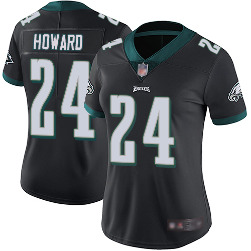 Personalized Eagles #24 Jordan Howard Black Alternate Women’s Stitched Football Untouchable Limited Jersey