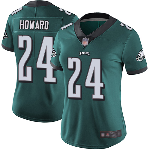 Personalized Eagles #24 Jordan Howard Midnight Green Team Color Women’s Stitched Football Untouchable Limited Jersey