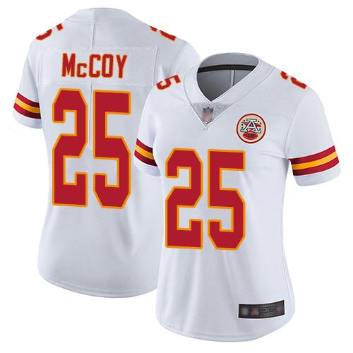 Personalized Chiefs #25 LeSean McCoy White Women’s Stitched Football Untouchable Limited Jersey