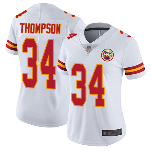 Personalized Chiefs #34 Darwin Thompson White Women’s Stitched Football Untouchable Limited Jersey