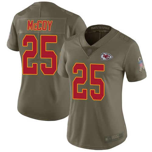Personalized Chiefs #25 LeSean McCoy Olive Women’s Stitched Football Limited 2017 Salute to Service Jersey