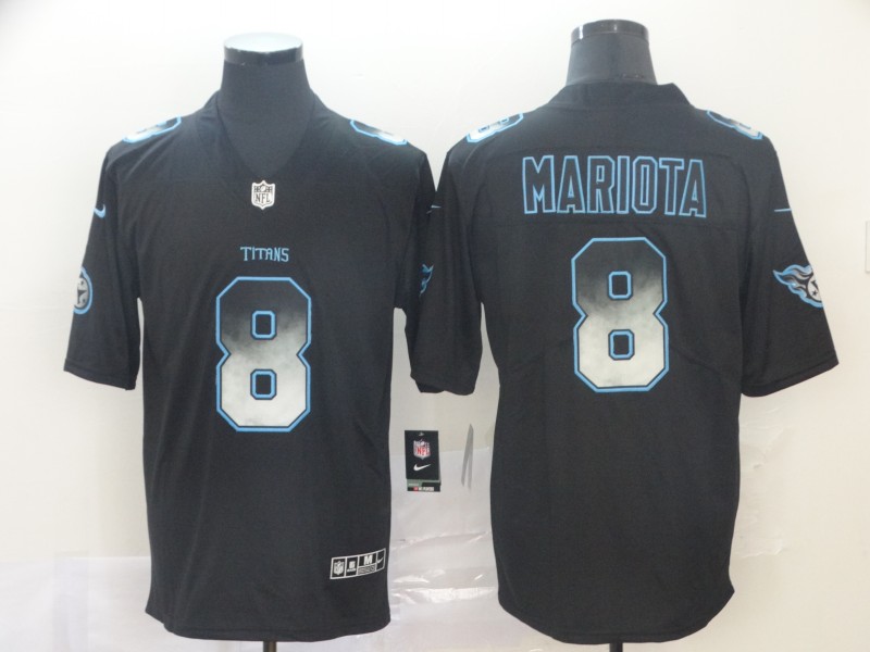 Personalized Titans 8 Marcus Mariota Black Arch Smoke Untouchable Limited Jersey