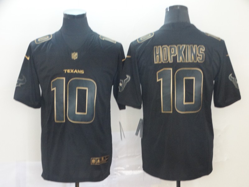 Personalized Texans 10 DeAndre Hopkins Black Gold Untouchable Limited Jersey