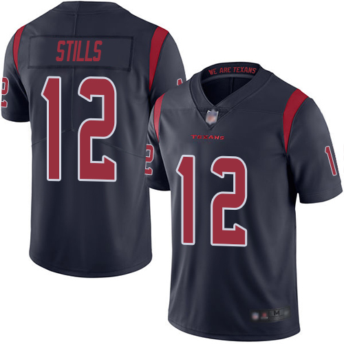 Personalized Texans #12 Kenny Stills Navy Blue Men’s Stitched Football Limited Rush Jersey