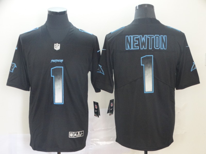 Personalized Panthers 1 Cam Newton Black Arch Smoke Untouchable Limited Jersey