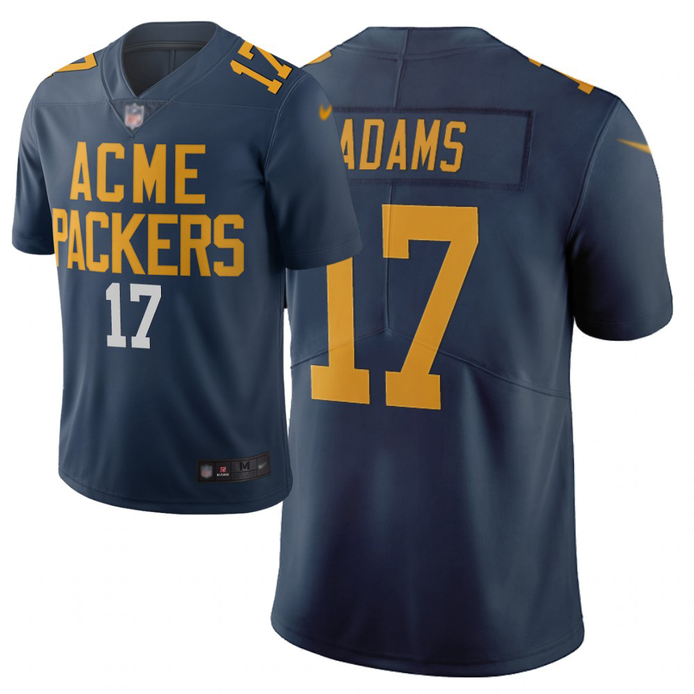 Personalized Packers #17 Davante Adams Navy Men’s Stitched Football Limited City Edition Jersey