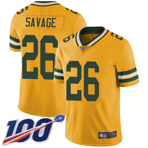Personalized Packers #26 Darnell Savage Yellow Men’s Stitched Football Limited Rush 100th Season Jersey