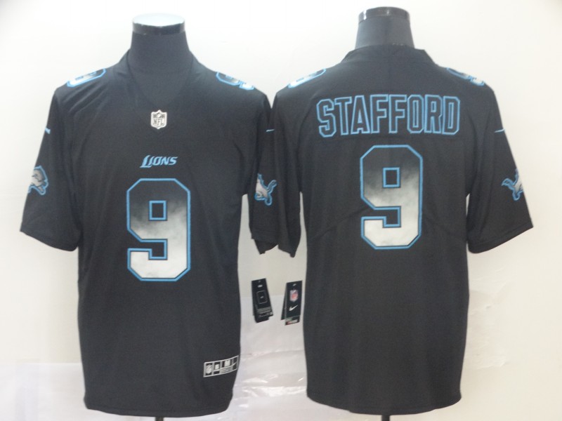 Personalized Lions 9 Matthew Stafford Black Arch Smoke Untouchable Limited Jersey