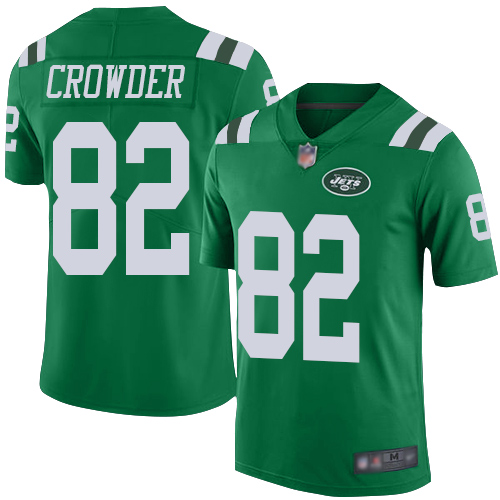 Personalized Jets #82 Jamison Crowder Green Men’s Stitched Football Limited Rush Jersey