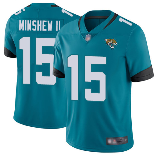 Personalized Jaguars #15 Gardner Minshew II Teal Green Alternate Men’s Stitched Football Untouchable Limited Jersey