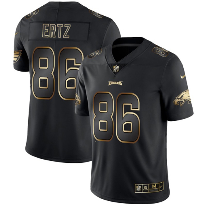 Personalized Eagles 86 Zach Ertz Black Gold Untouchable Limited Jersey