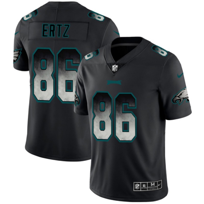 Personalized Eagles 86 Zach Ertz Black Arch Smoke Untouchable Limited Jersey