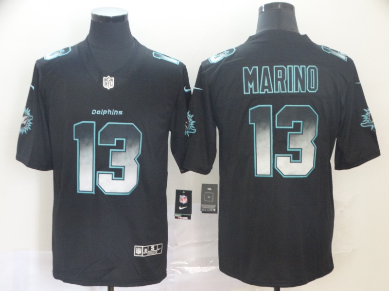 Personalized Dolphins 13 Dan Marino Black Arch Smoke Untouchable Limited Jersey