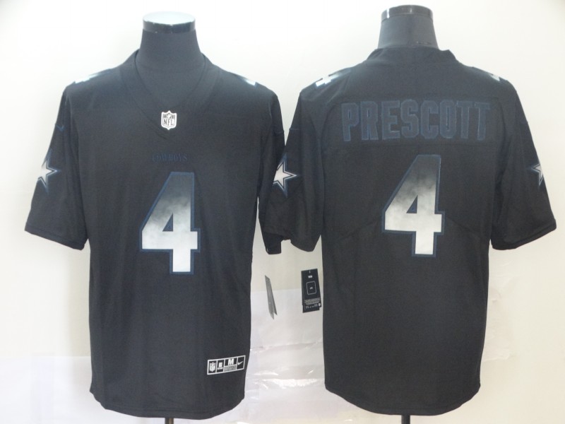 Personalized Cowboys 4 Dak Prescott Black Arch Smoke Untouchable Limited Jersey