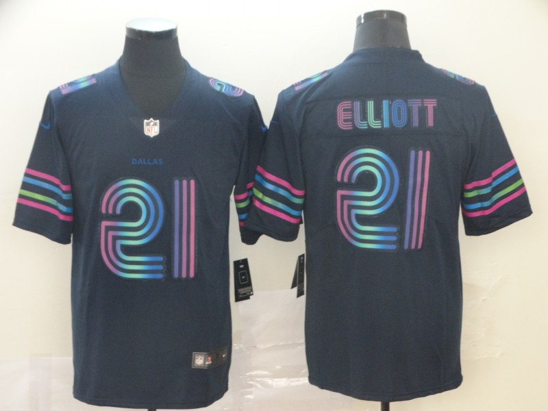 Personalized Cowboys 21 Ezekiel Elliott Navy City Edition Untouchable Limited Jersey