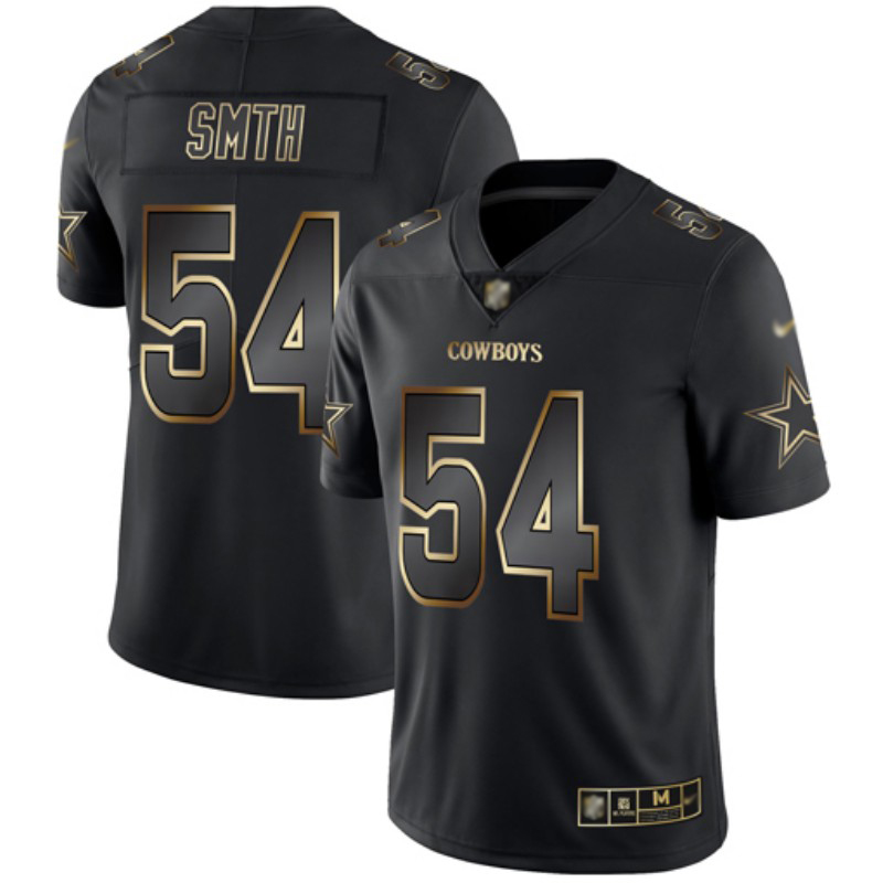 Personalized Cowboys #54 Jaylon Smith Black Gold Men’s Stitched Football Untouchable Limited Jersey