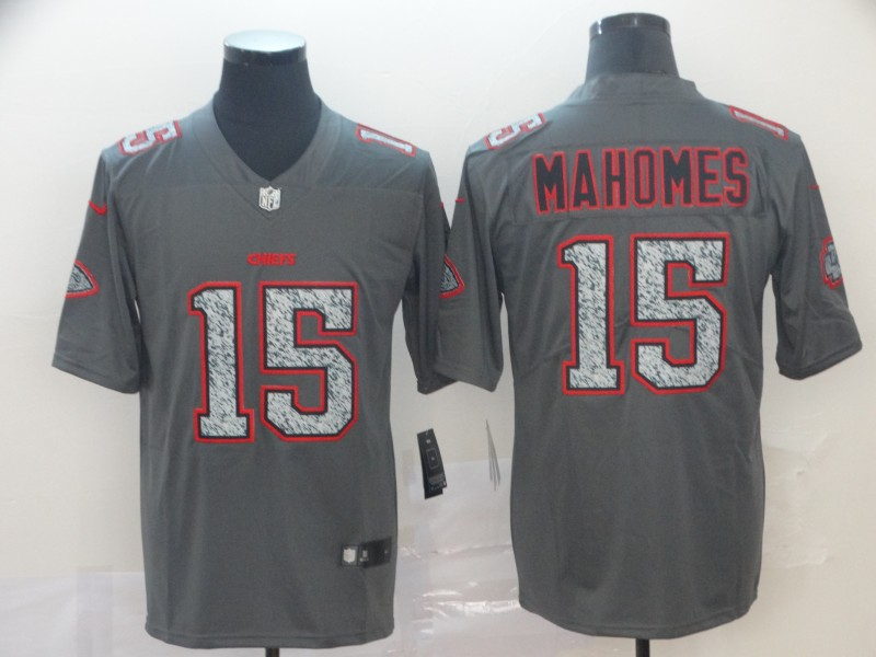 Personalized Chiefs 15 Patrick Mahomes Gray Camo Untouchable Limited Jersey