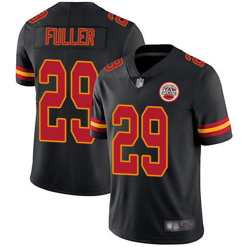 Personalized Chiefs #29 Kendall Fuller Black Men’s Stitched Football Limited Rush Jersey