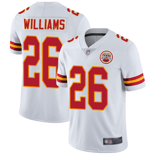 Personalized Chiefs #26 Damien Williams White Men’s Stitched Football Untouchable Limited Jersey