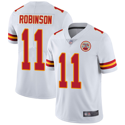 Personalized Chiefs #11 Demarcus Robinson White Men’s Stitched Football Untouchable Limited Jersey