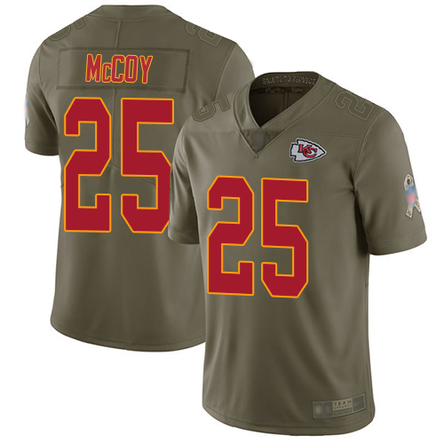Personalized Chiefs #25 LeSean McCoy Olive Men’s Stitched Football Limited 2017 Salute To Service Jersey