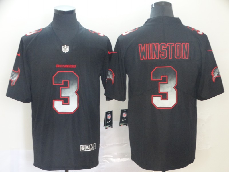 Personalized Buccaneers 3 Jameis Winston Black Arch Smoke Untouchable Limited Jersey