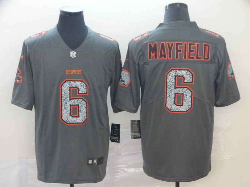 Personalized Browns 6 Baker Mayfield Gray Camo Untouchable Limited Jersey