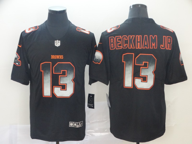 Personalized Browns 13 Odell Beckham Jr. Black Arch Smoke Untouchable Limited Jersey