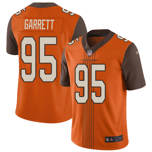 Personalized Browns #95 Myles Garrett Orange Alternate Men’s Stitched Football Limited City Edition Jersey