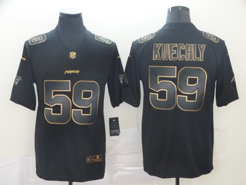 Personalized Panthers 59 Luke Kuechly Black Gold Untouchable Limited Jersey