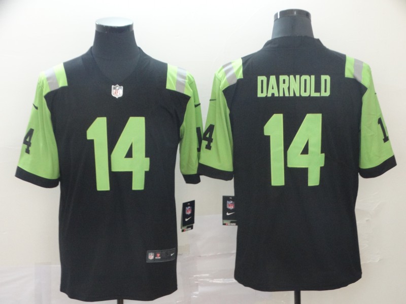 Personalized Jets 14 Sam Darnold Black City Edition Untouchable Limited Jersey