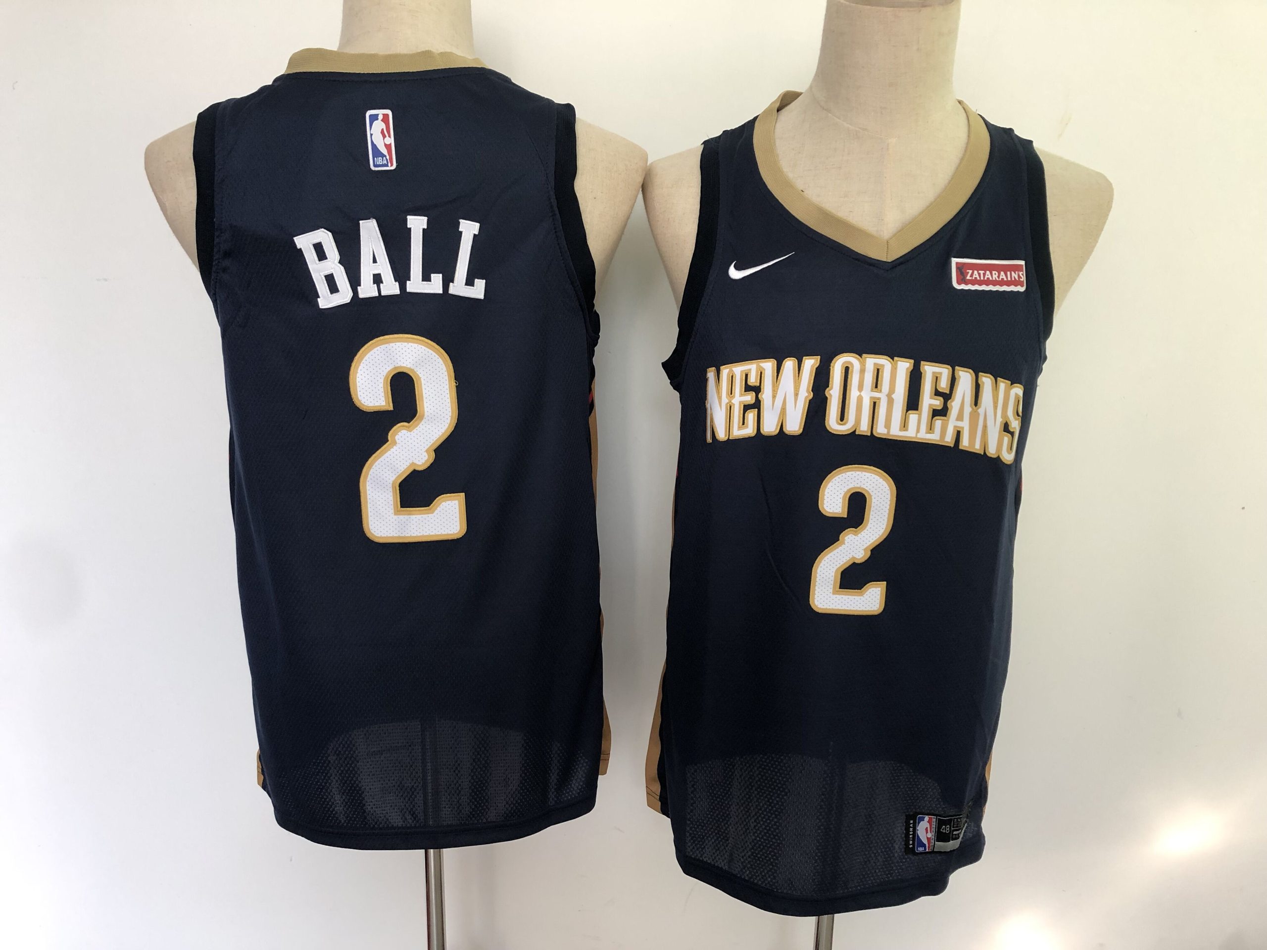 Personalized Pelicans 2 Lonzo Ball Navy Swingman Jersey