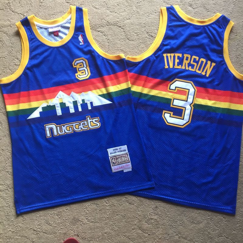 Personalized Nuggets 3 Allen Iverson Blue 2006-07 Hardwood Classics Swingman Jersey