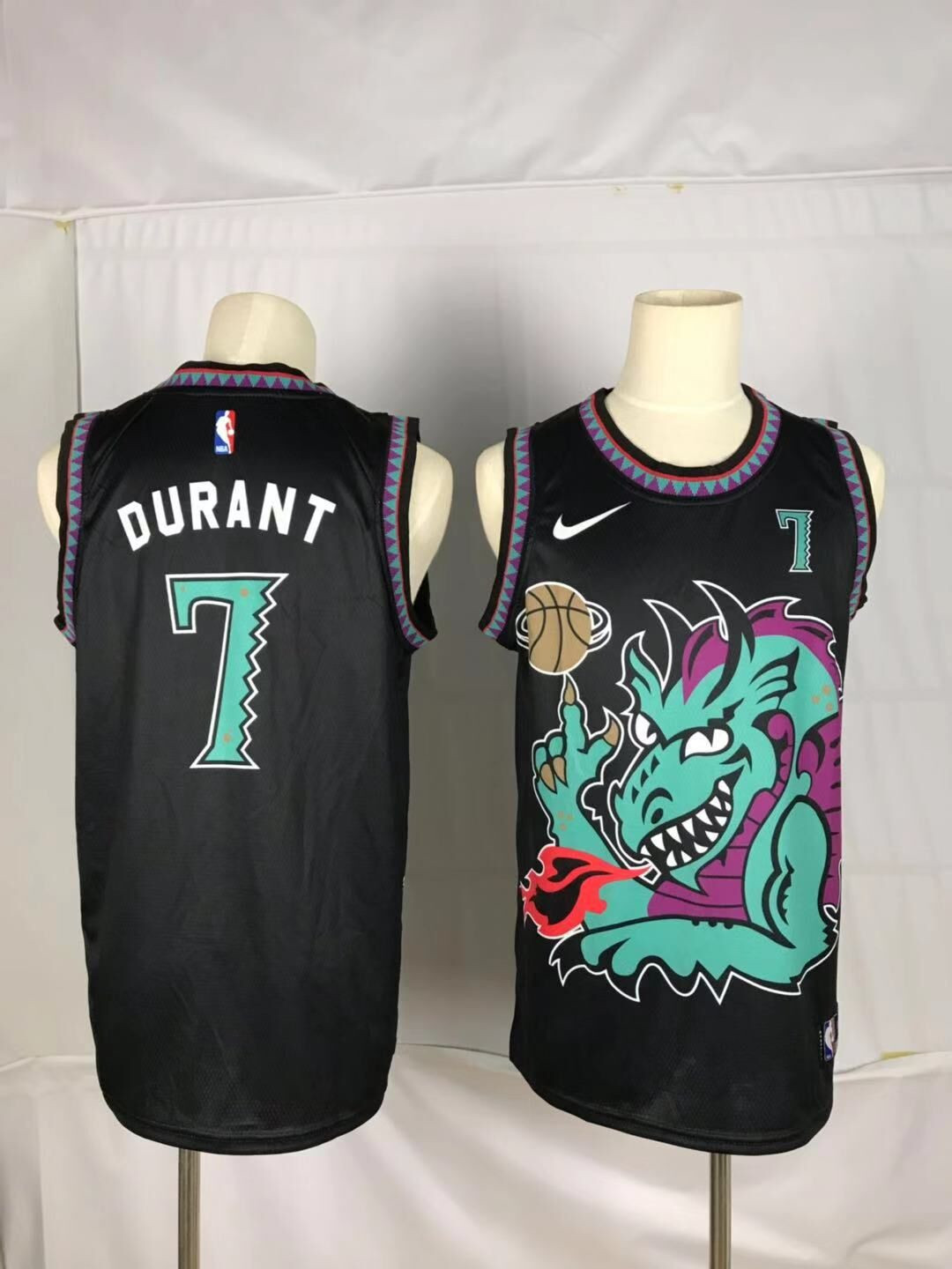 Personalized Nets 7 Kevin Durant Black Swingman Jersey