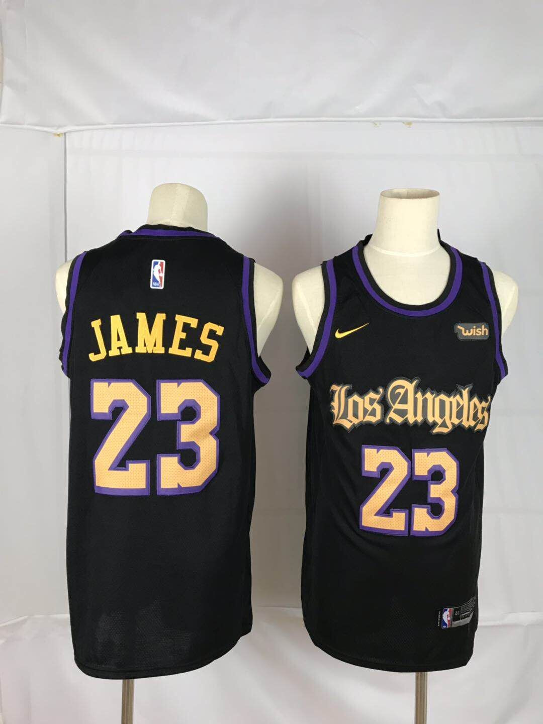 Personalized Lakers 23 Lebron James Black Swingman Jersey