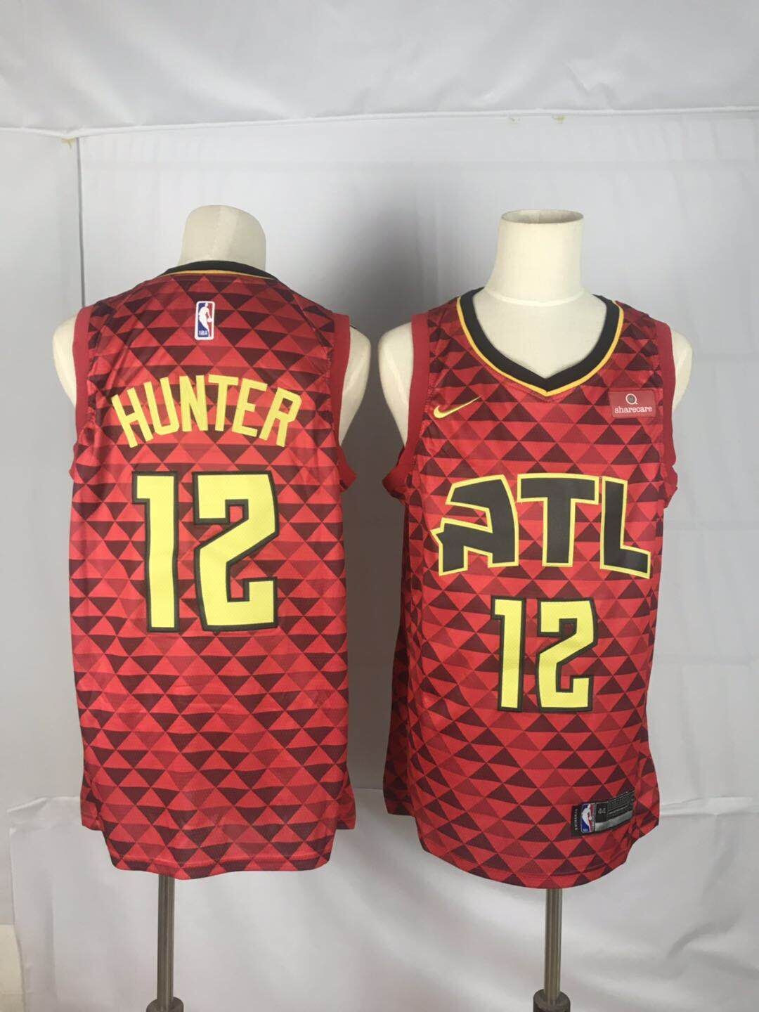 Personalized Hawks 12 De’Andre Hunter Red Swingman Jersey