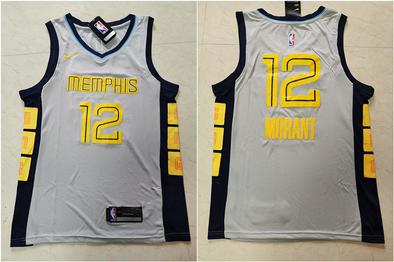 Personalized Grizzlies 12 Ja Morant Gray Swingman Jersey
