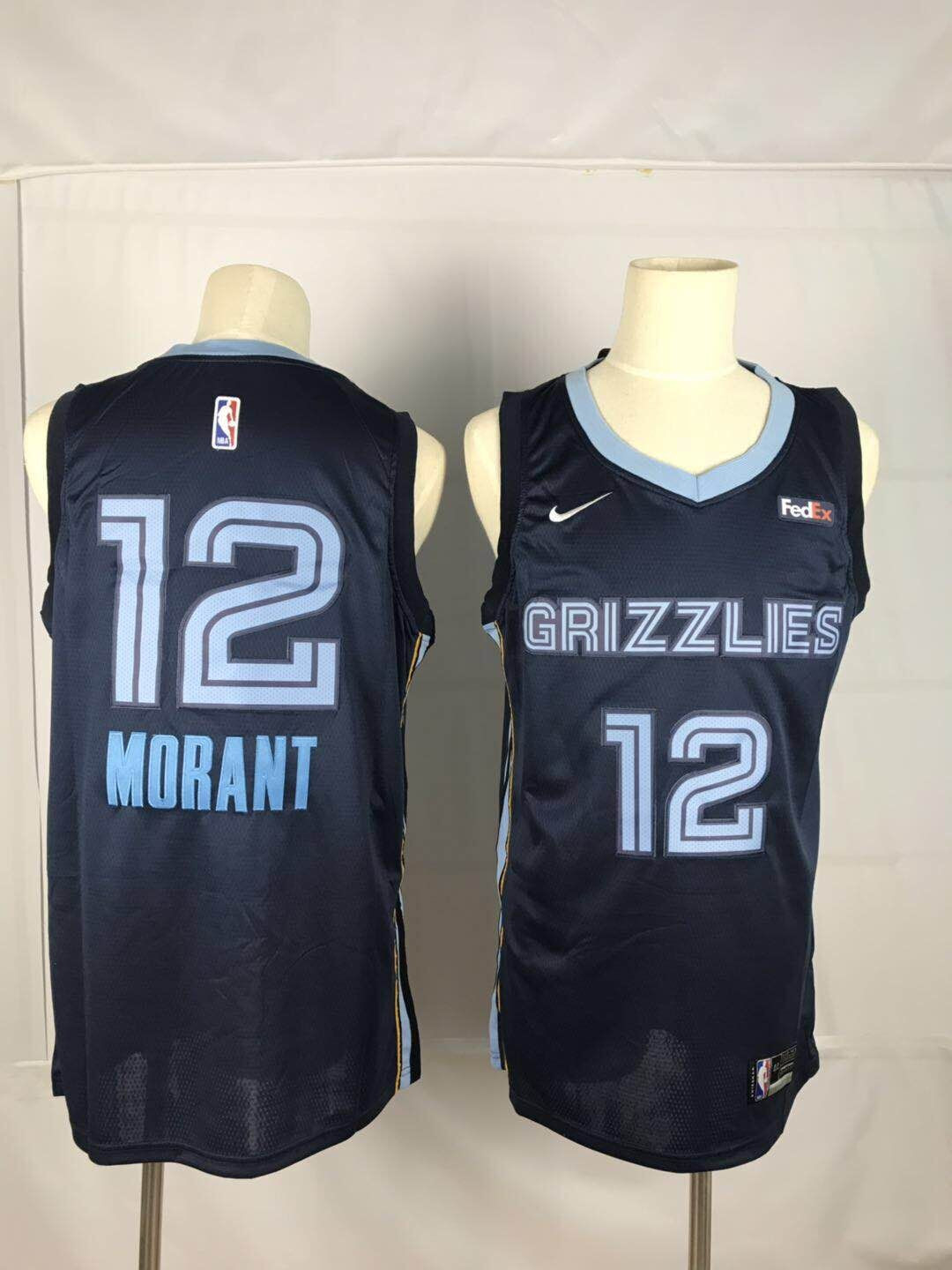Personalized Grizzlies 12 Ja Morant Navy Swingman Jersey
