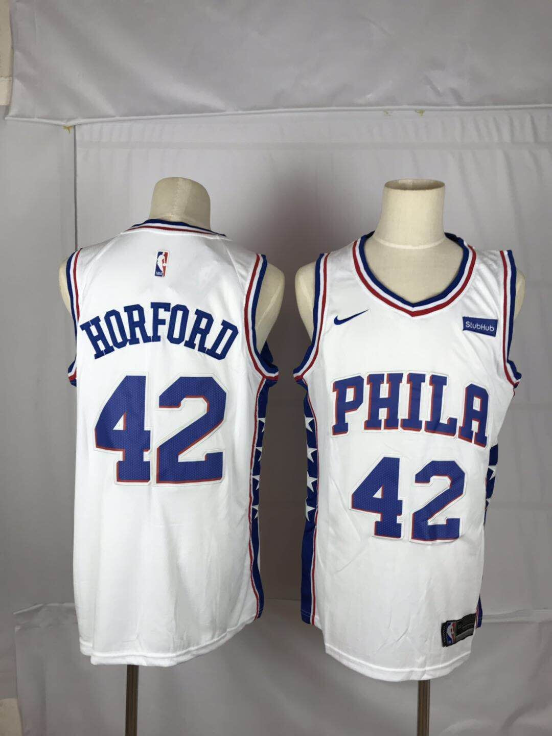 Personalized 76ers 42 Al Horford White Throwback Swingman Jersey