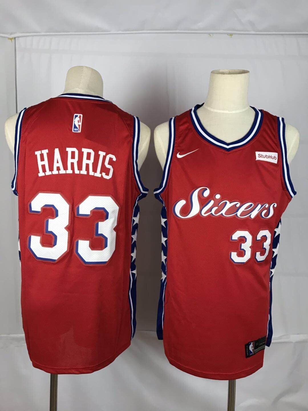 Personalized 76ers 33 Tobias Harris Red Throwback Swingman Jersey