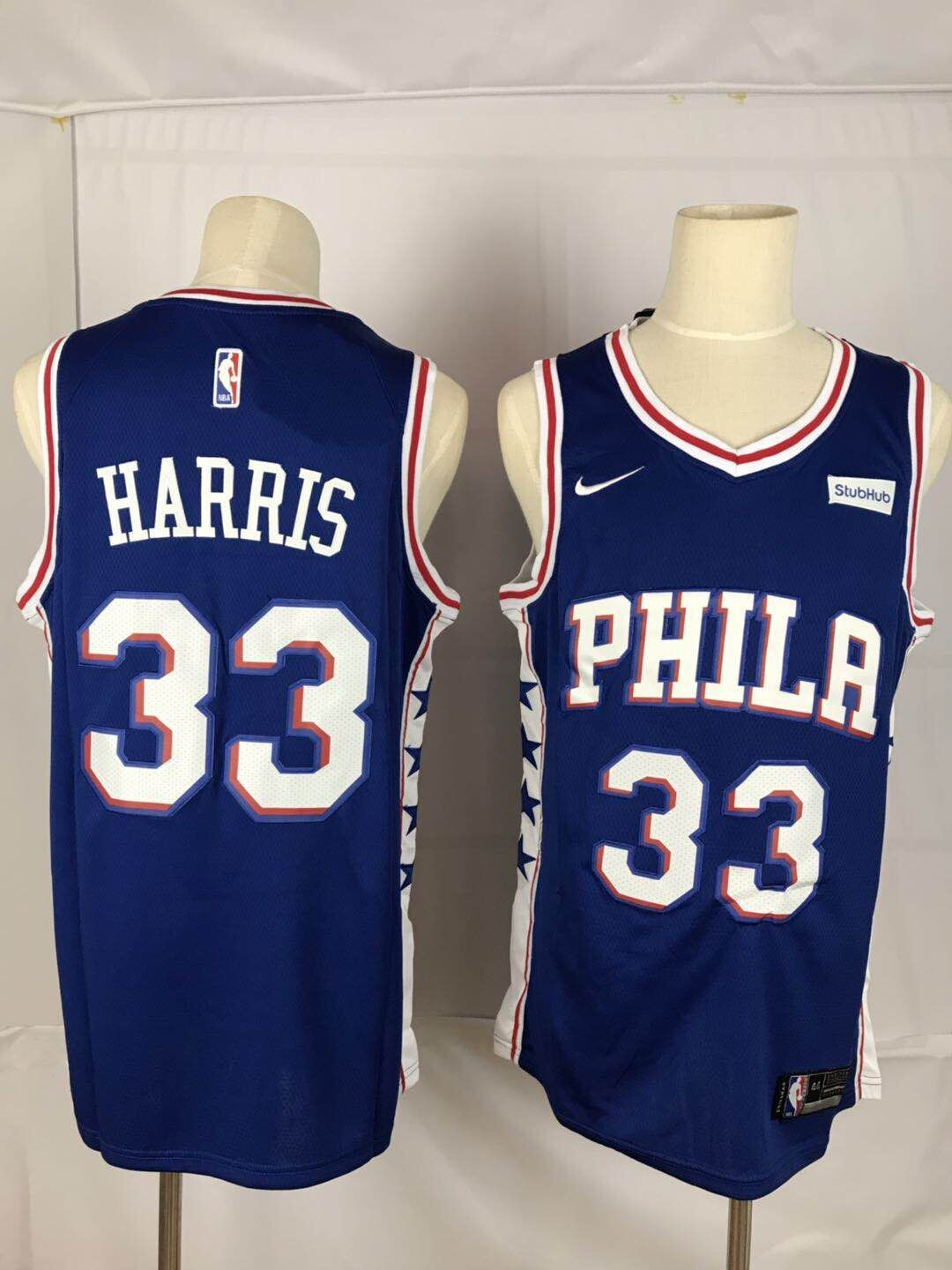 Personalized 76ers 33 Tobias Harris Blue Throwback Swingman Jersey