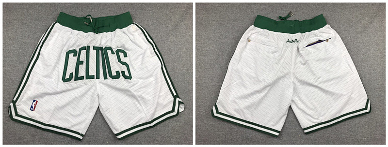 Personalized Celtics White Retro Pockets Swingman Shorts
