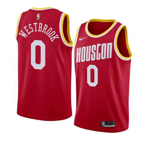 Personalized Rockets #0 Russell Westbrook Red Basketball Swingman Hardwood Classics Jersey