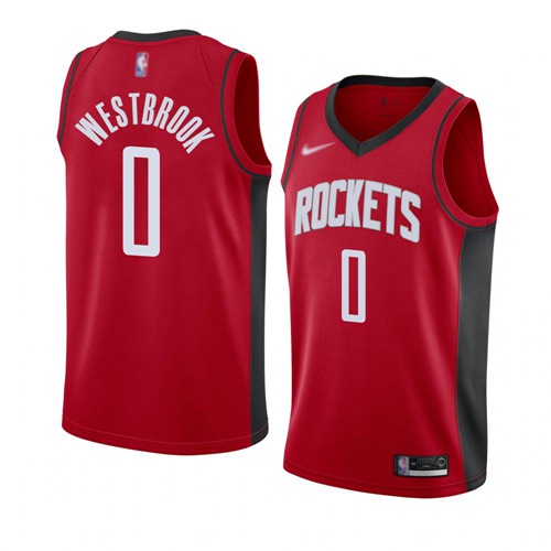 Personalized Rockets #0 Russell Westbrook Red Basketball Swingman Icon Edition 2019 2020 Jersey